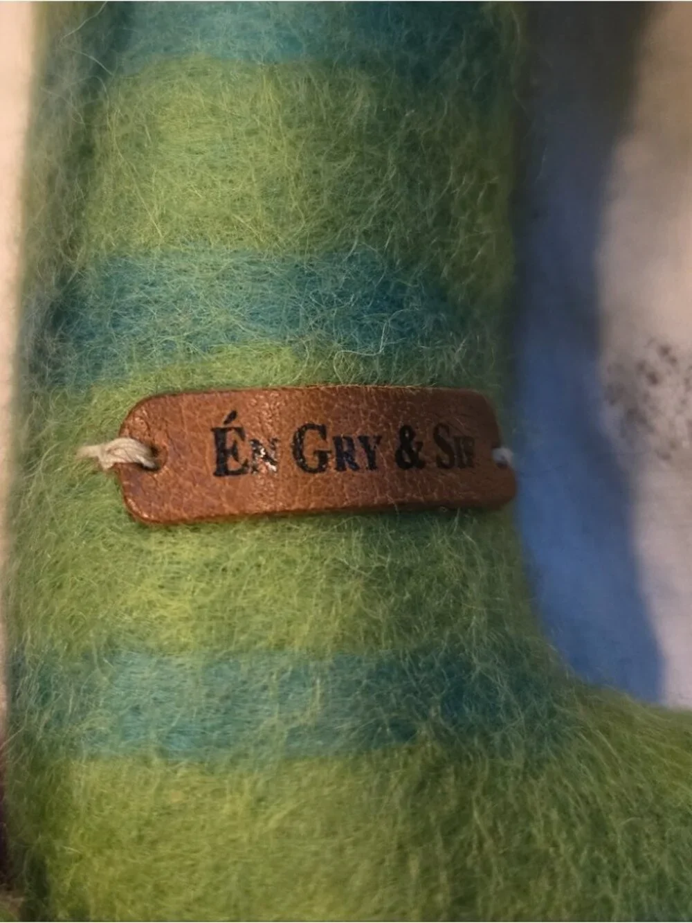 Én Gry & Sif Blue and Green Polkadit Stuffed Dinosaur Animal Toy